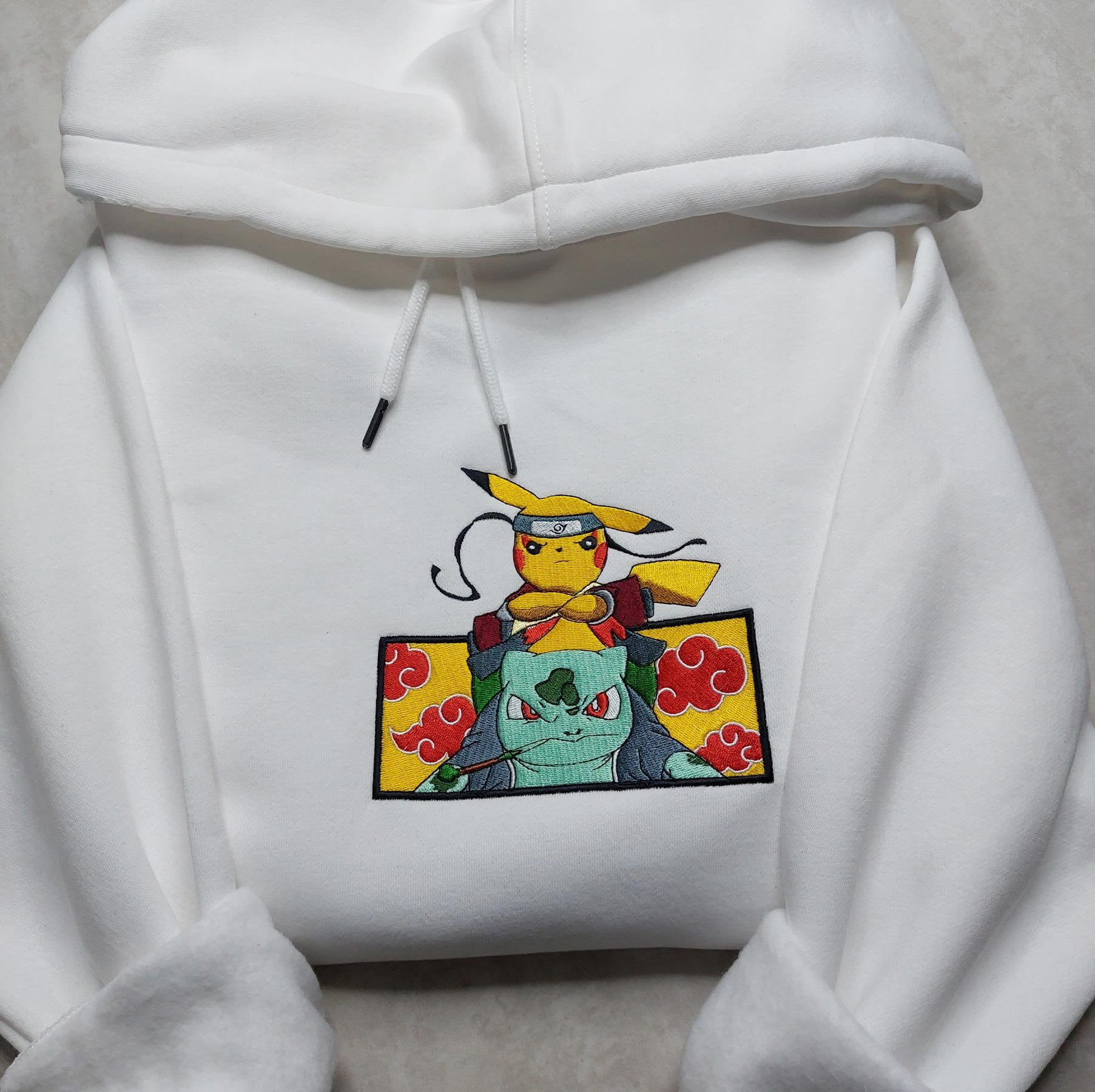 Anime Pokemon and Bulbasaur Naruto and Gamakichi  Embroidered Sweatshirt Tshirt Hoodie For Fan