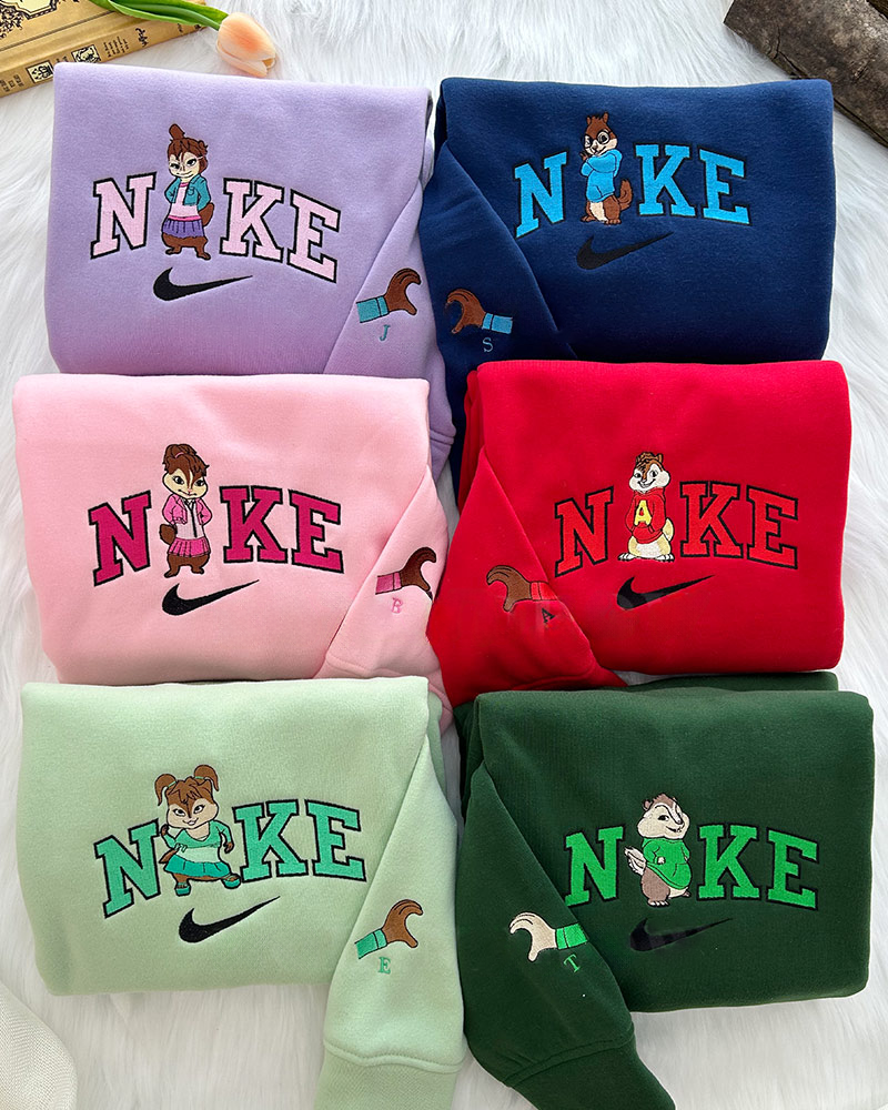 The Chipmunks and Chipettes x NK1 Embroidered Shirt Alvin Simon Theodore Brittany Jeanette Eleanor Tshirt/sweatshirt/hoodie