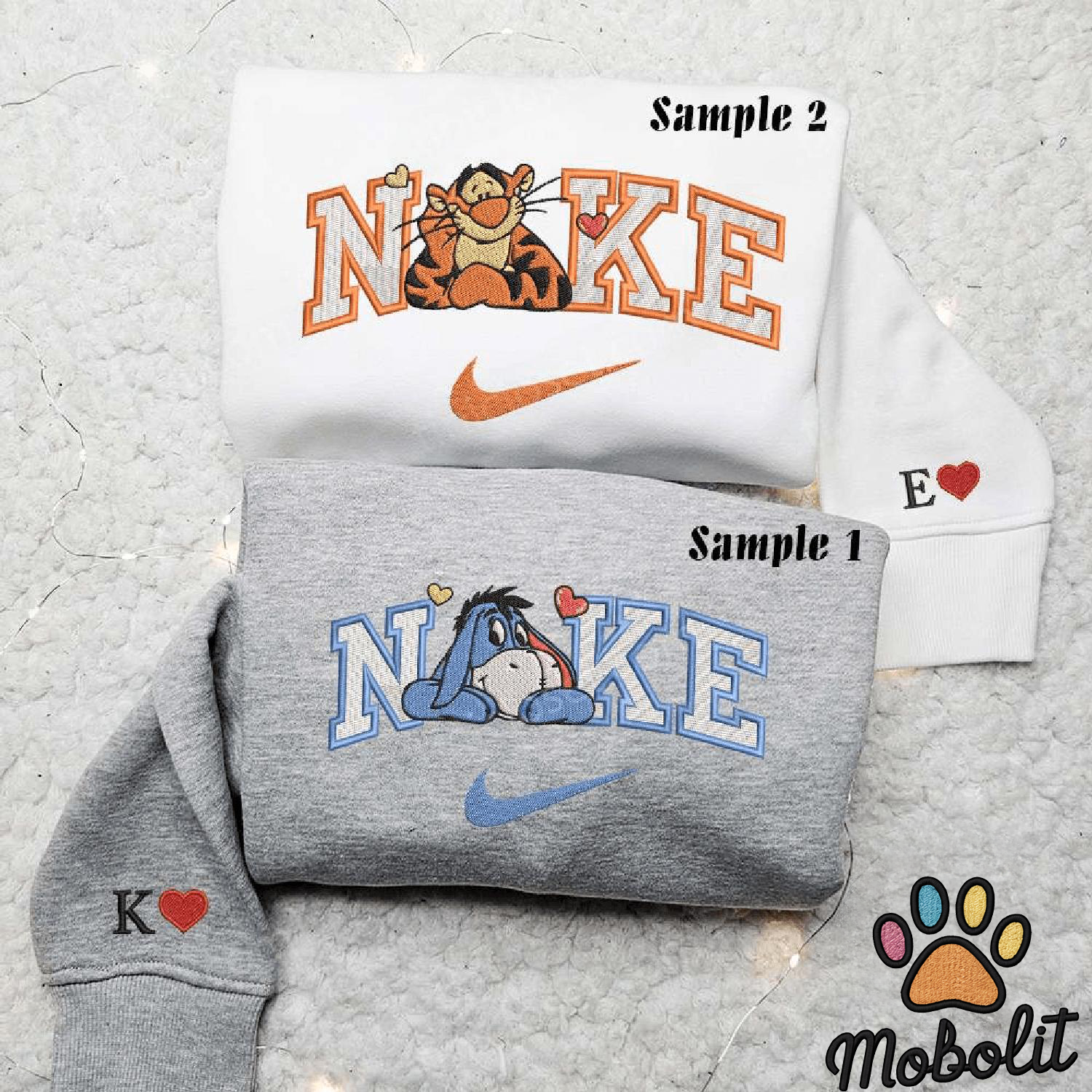 Tigger And Eeyore  Couple Disney Characters  Couple Matching Hoodie Tshirt Embroidered  Sweatshirt For Fan