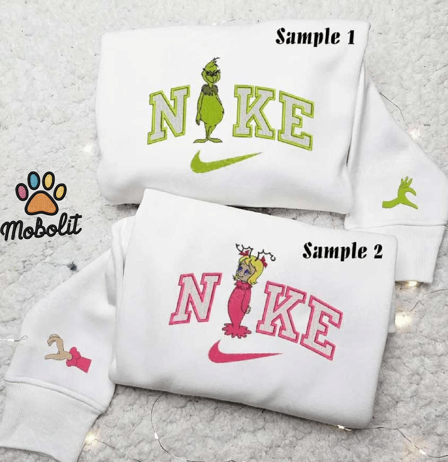 Grinch And Cindy Lou x NK1 Couple  Shirt, Christmas  Valentine Custom Name Couple Matching Hoodie Tshirt Embroidered Sweatshirt For Fan