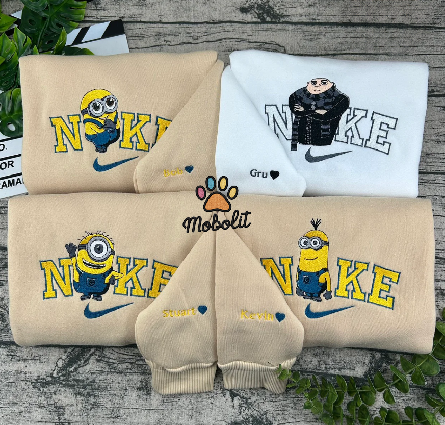 Minions Gru Kevin Stuart Bob Hoodie Tshirt Embroidery Embroidered Sweatshirt For Fan