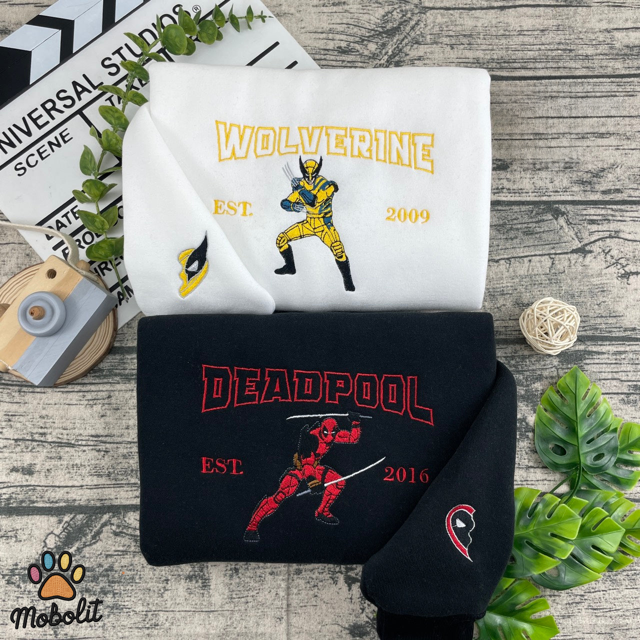 Deadpool & Wolverine Hoodie Tshirt Embroidery Embroidered Sweatshirt For Fan