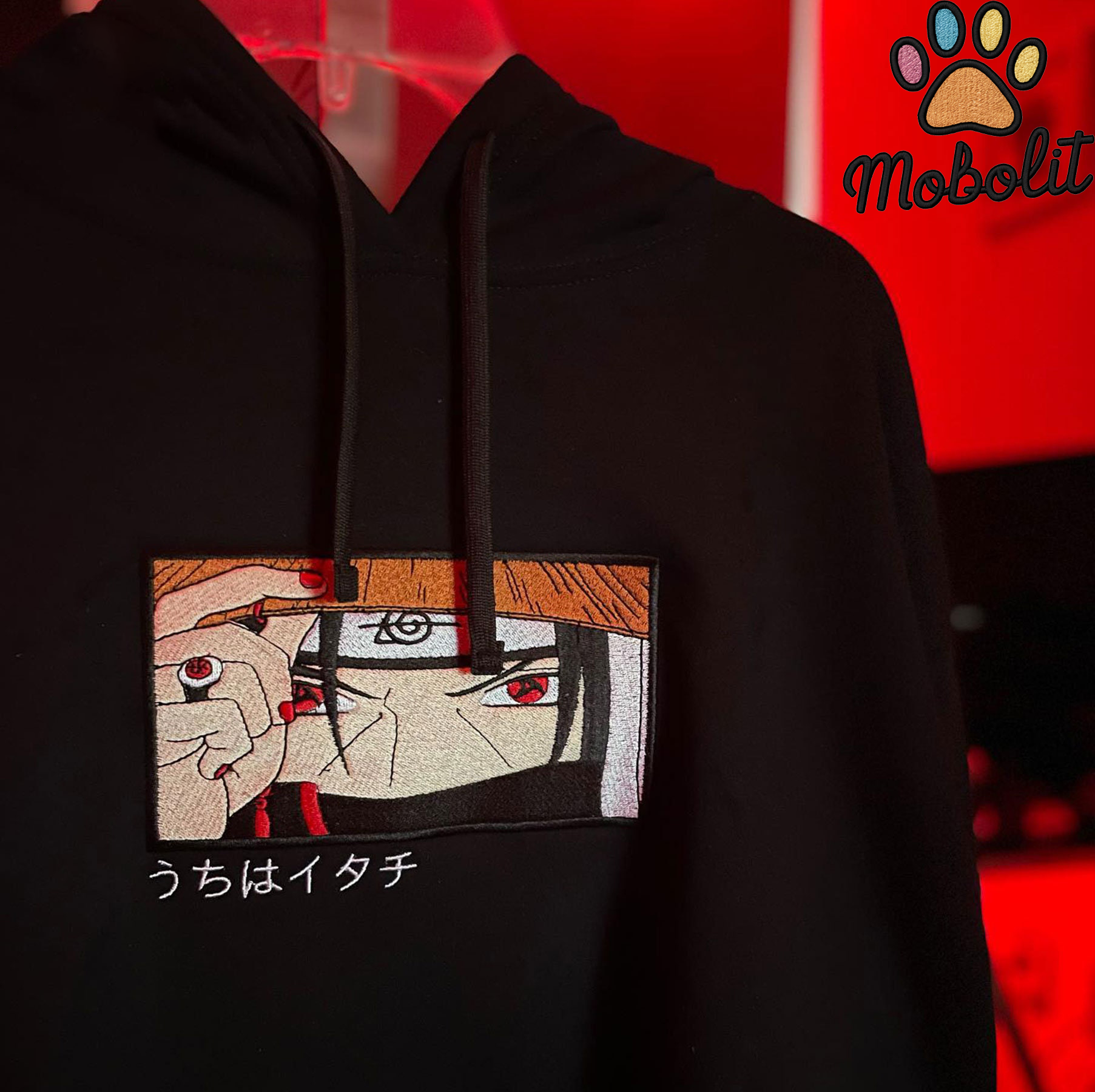 Anime Naruto Itachi Uchiha Embroidered Sweatshirt Tshirt Hoodie For Fan