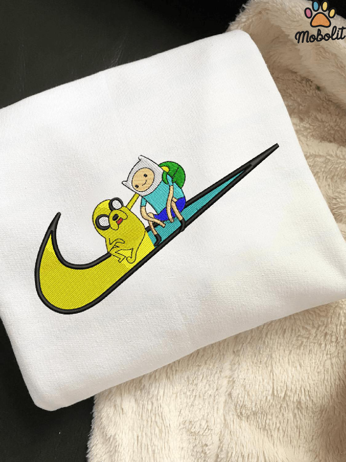 Finn & Jake Nk1 Adventure Time Jake the Dog Finn the Human Cartoon Embroidered, Embroidery Sweatshirt Tshirt Hoodie For Fan