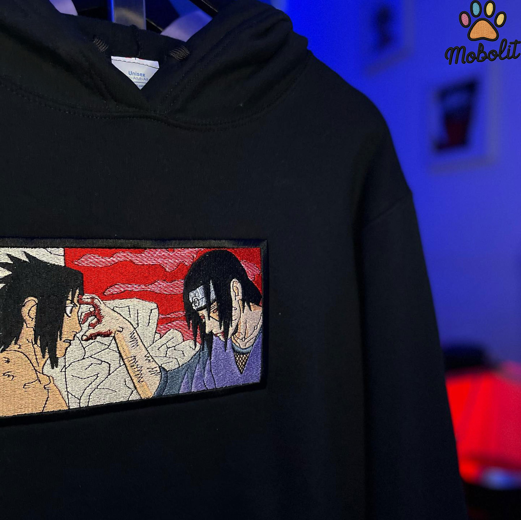 Sasuke vs itachi Naruto Embroidered Sweatshirt Tshirt Hoodie For Fan