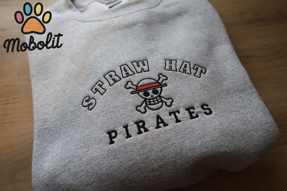 Printed shirt or Embroidered Straw Hat Pirates One Piece Sweatshirt, One Piece Merchandise Anime Gift