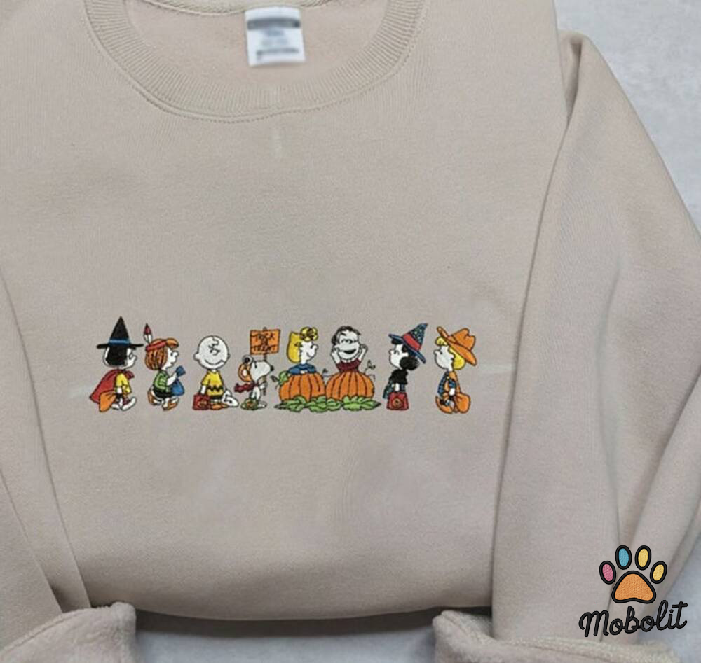 Printed shirt or Embroidered Friends And Snoopy Dog Peanuts Halloween Sweatshirt, Halloween Snoopy Gift