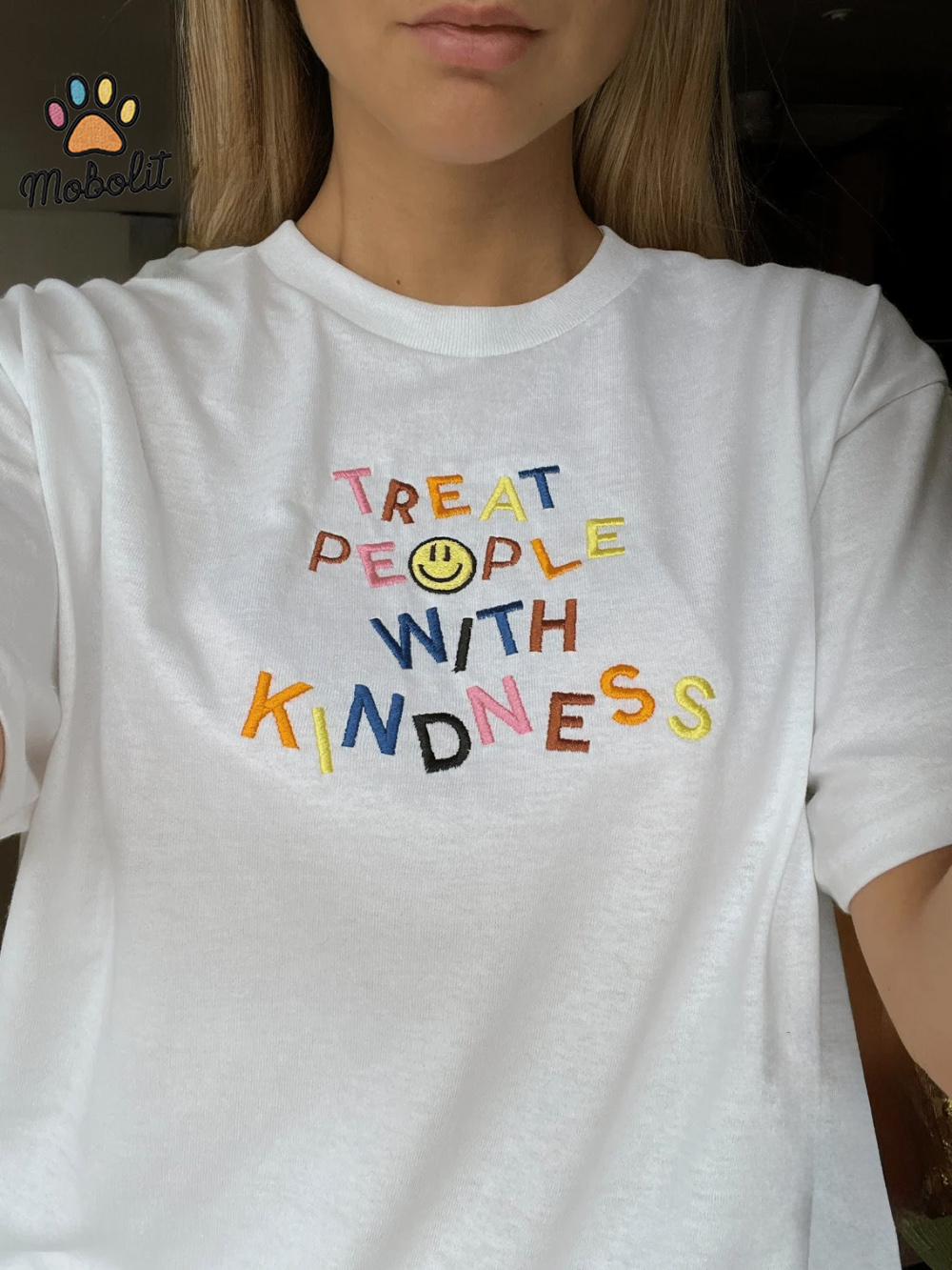 Printed shirt or Colorful Treat People Like Kindness Harry Styles Embroidered T Shirt