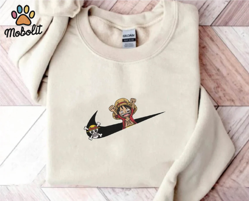 Printed shirt or Embroidered Luffy Captain Of Straw Hat Pirates One Piece Sweatshirt, One Piece Merchandise  Birthday gift Xmas Gift for her for him