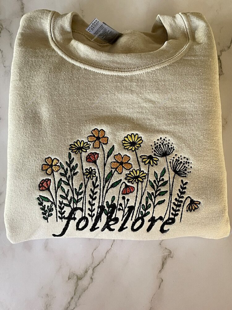 Wildflower Embroidered Shirt Gift for her Gift for him, Mother Day, Valentine Birthday Xmas Gift