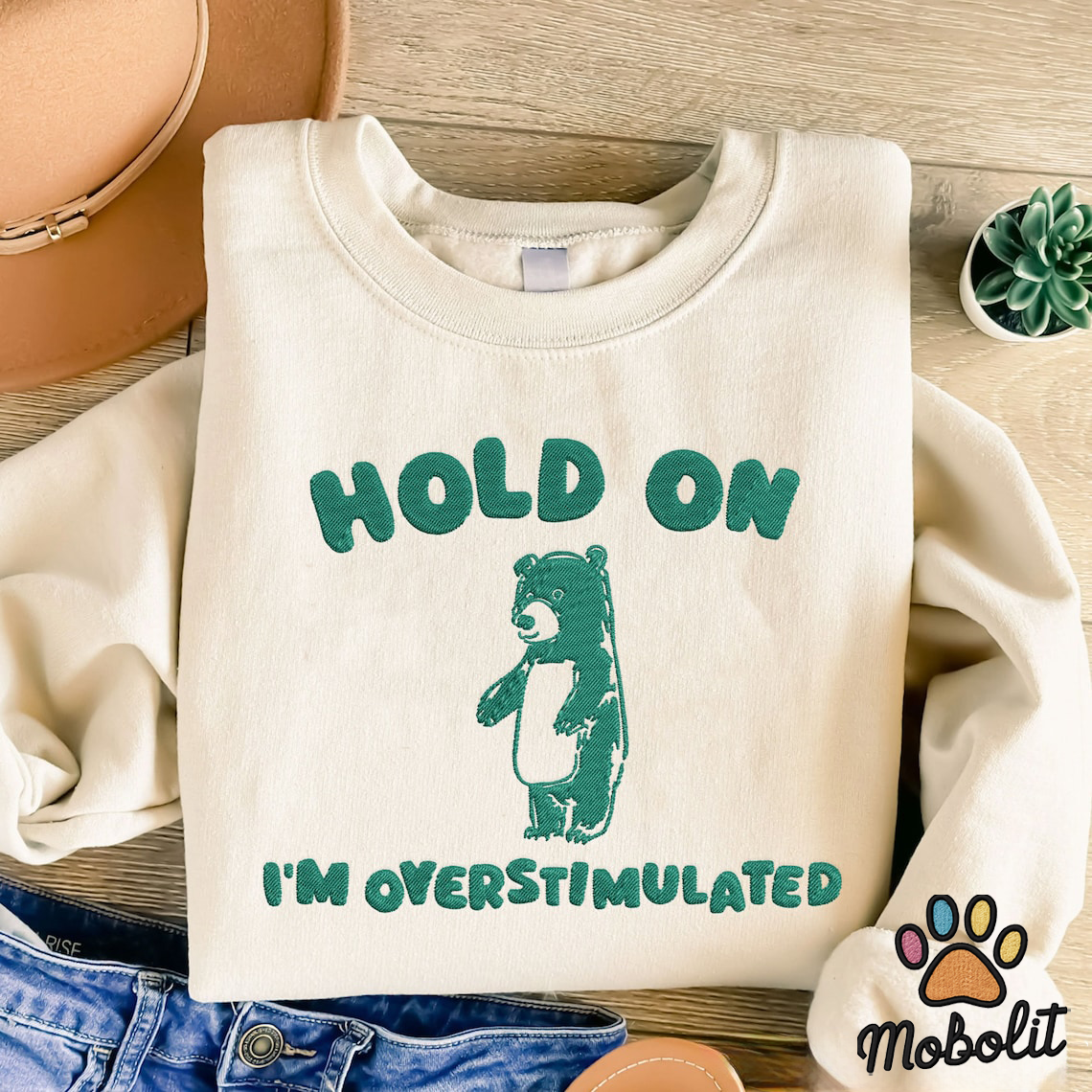 Embroidered Shirt Hold On I’m Overstimulated Shirt Funny Shirt Sarcastic Shirt Unisex Shirt Trash Panda Shirt