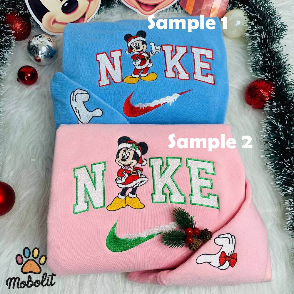 Disney Couples Mickey and Minnie Mouse Christmas x Brand Disney Embroidered Shirt Birthday Gift For Women/Her/Him