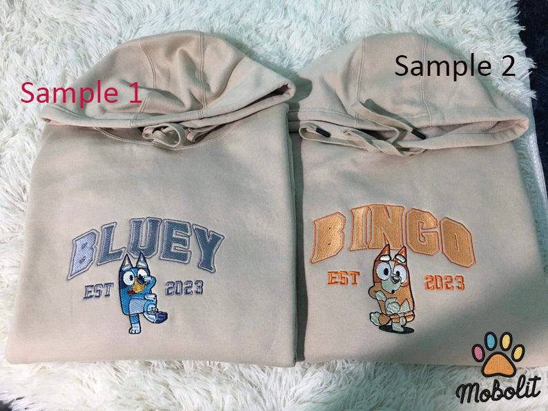 Bluey And Bingo Mother dog Embroidered Crewneck, Embroidered Sweat For Fan Swifties