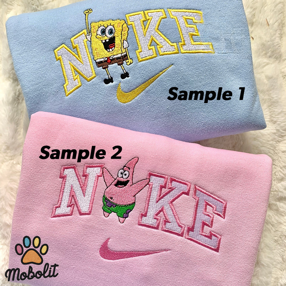 SpongeBob And Patrick Star Brand  Embroidered Shirt, Matching Couple Shirt Gifts for Her