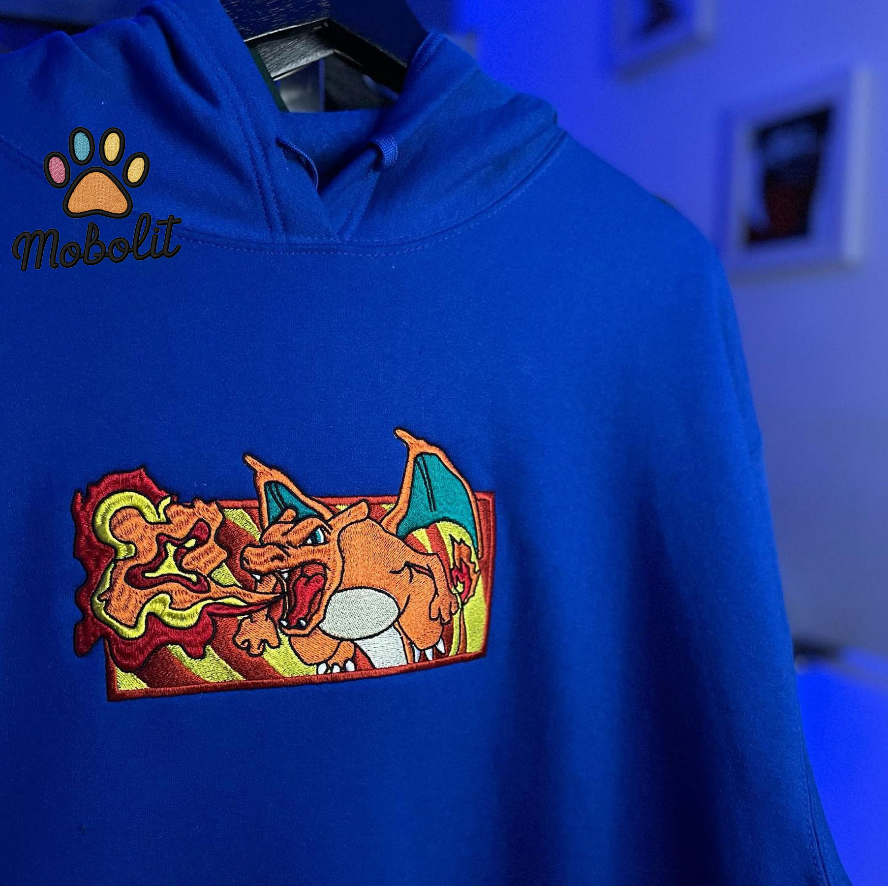 Anime Charizard Pokemon Embroidered Sweatshirt Tshirt Hoodie For Fan