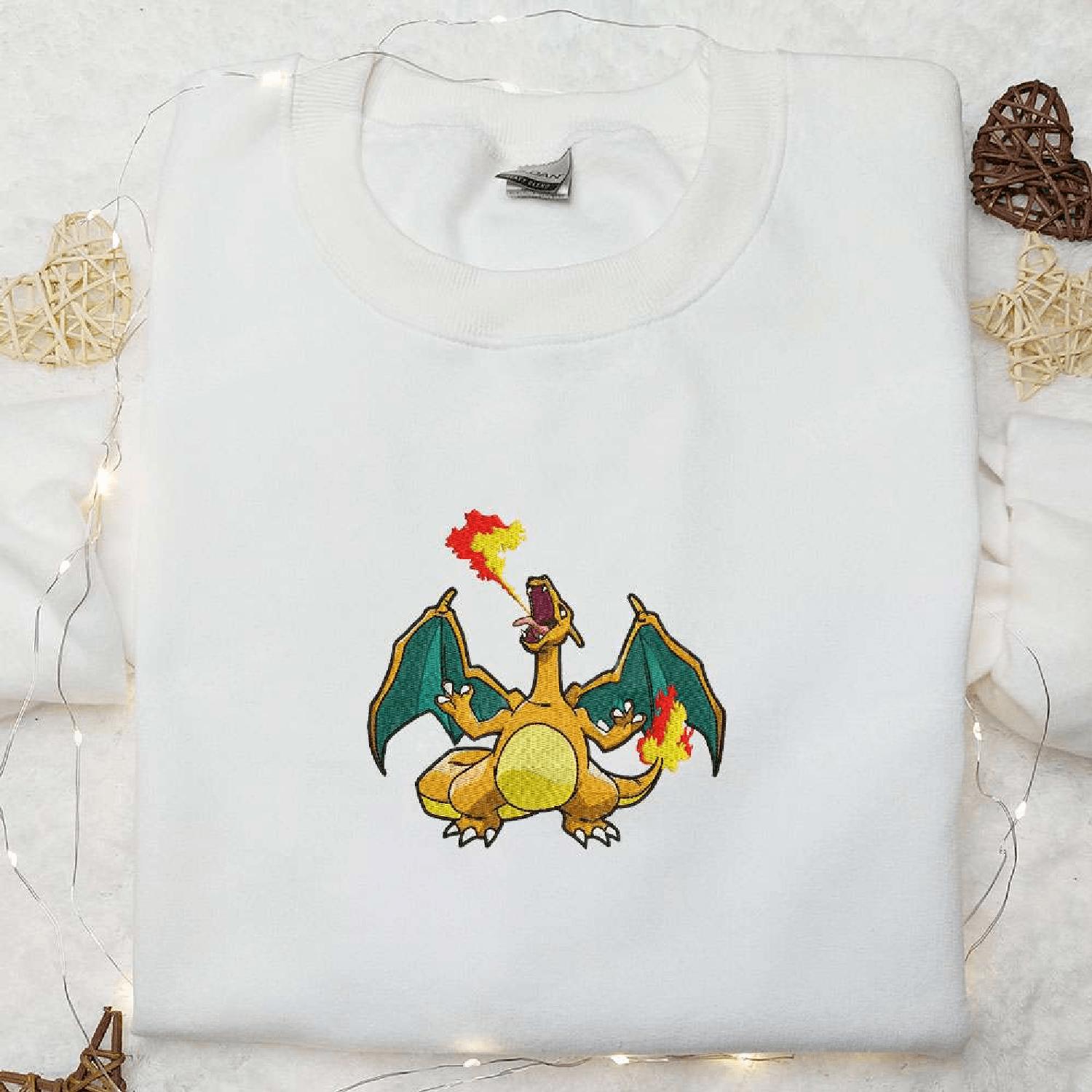 Charizard Fire Pokemon Anime  Gift Idea Hoodie Tshirt Embroidered Sweatshirt For Fan