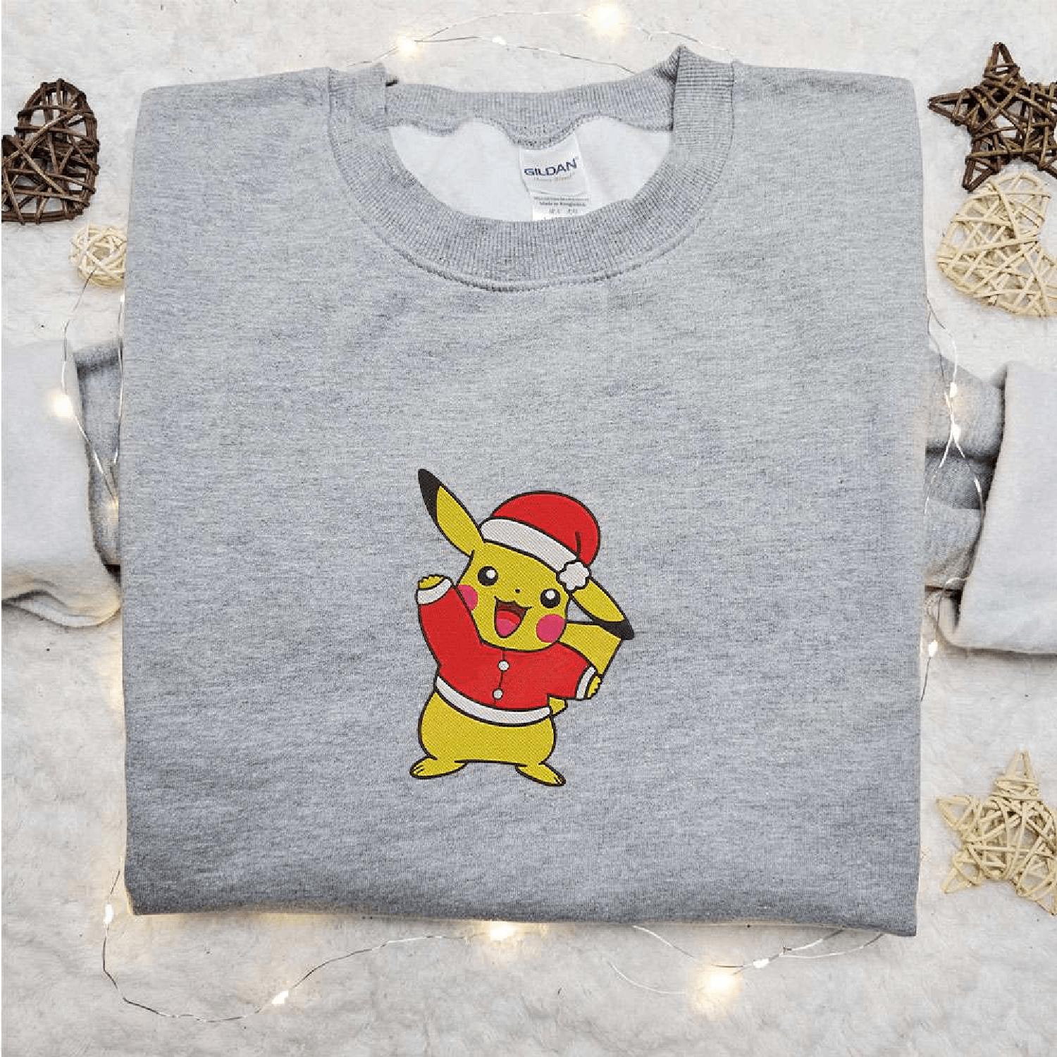 Cute Pikachu Christmas Pokemon Christmas Christmas Gift Ideas Hoodie Tshirt Embroidered Sweatshirt For Fan