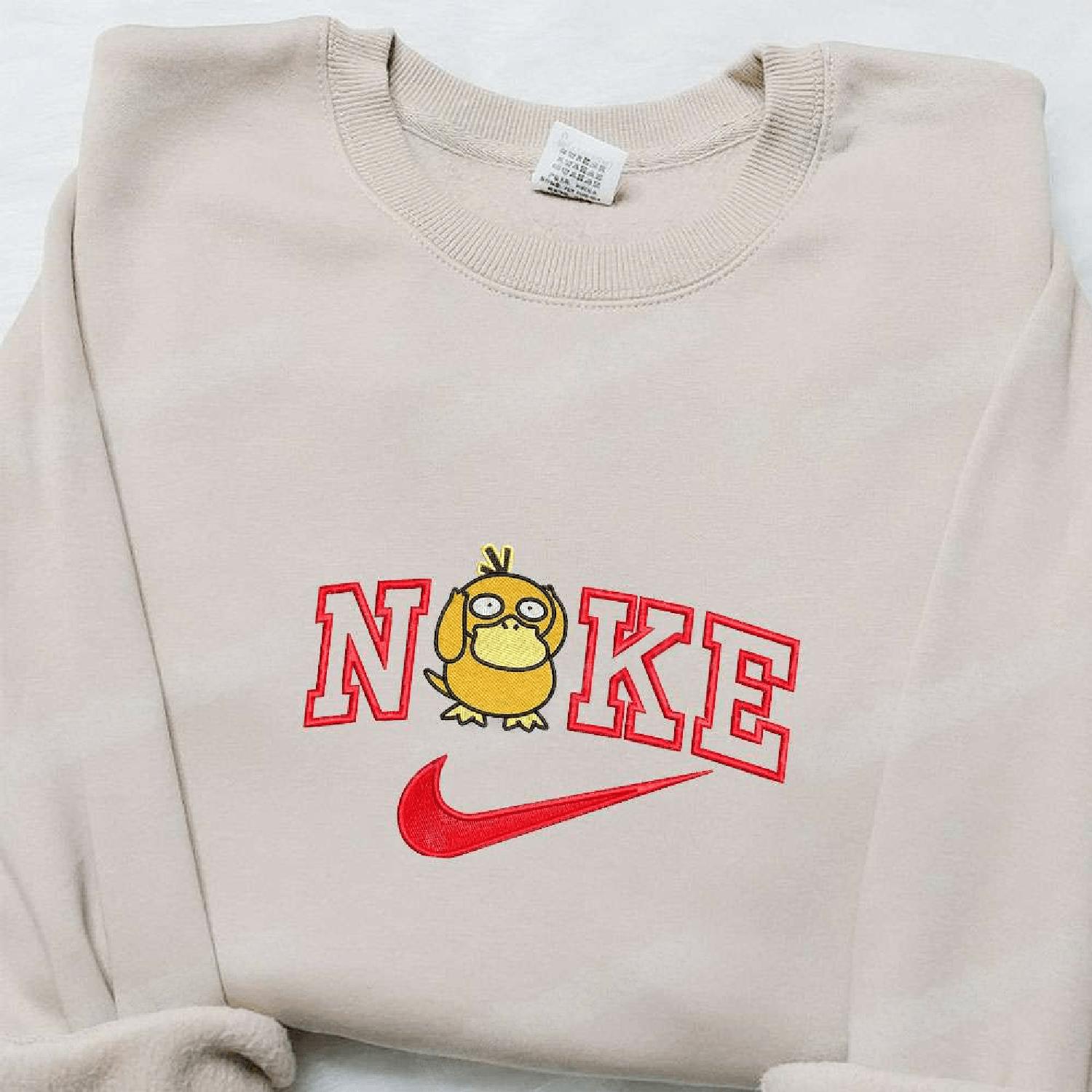 Psyduck x  Swoosh Pokemon Anime Hoodie Tshirt Embroidered Sweatshirt For Fan