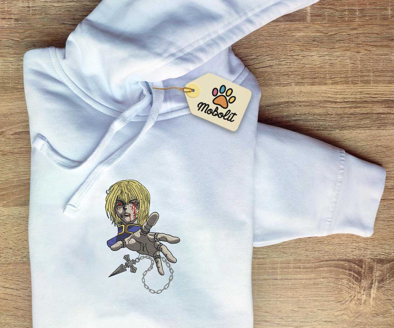 Kurapika Heroes Anime Embroidered Embroidery Sweatshirt Tshirt Hoodie Anime Gift Brand