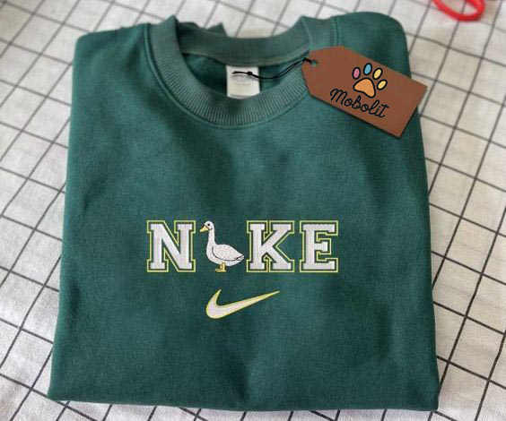 Silly Goose Cartoon   , Inspired Couple Brand Embroidered Crewneck, Brand Embroidered Gifts