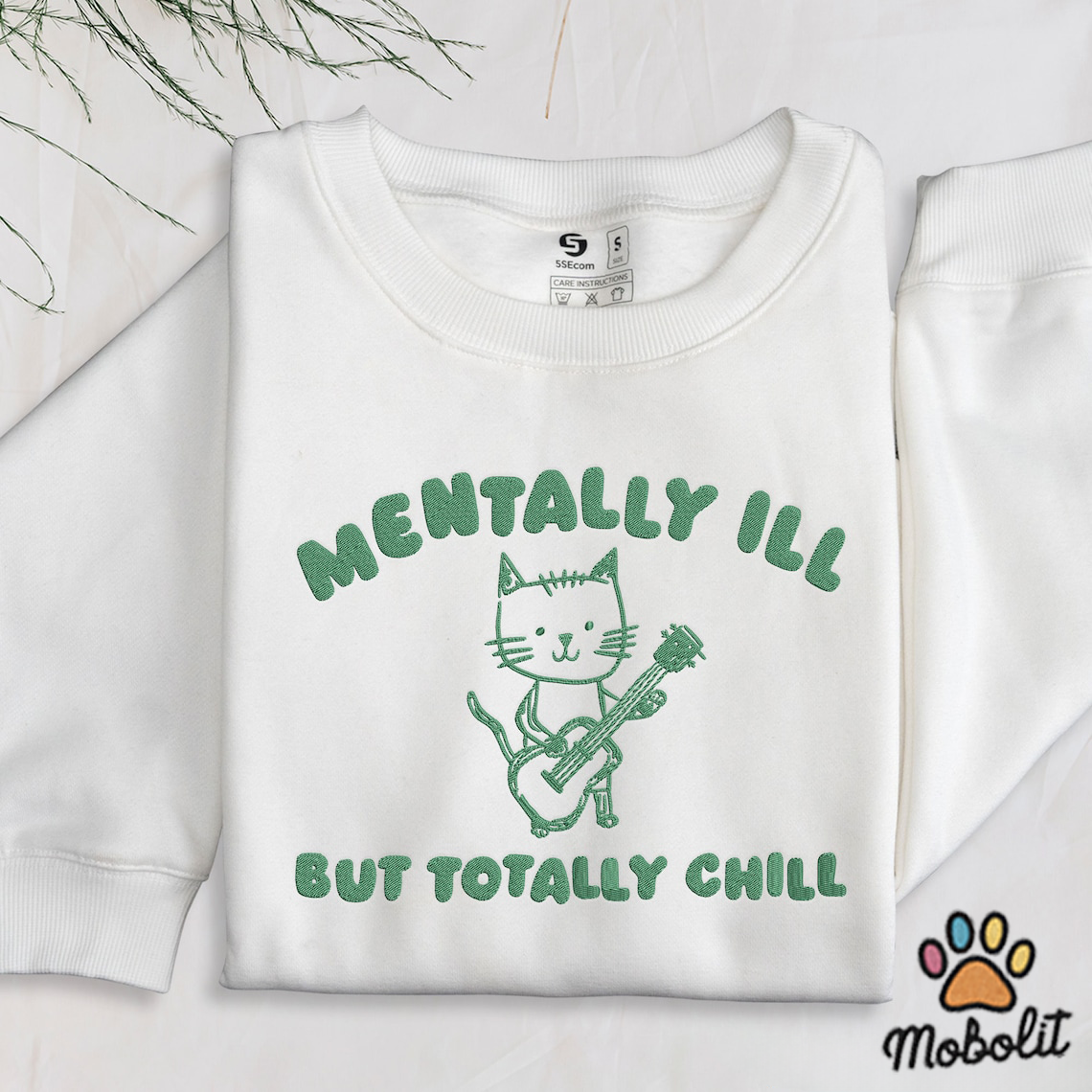 Mentally Ill Totally Chill Trending Shirt Sarcastic Shirt Meme Shirt Funny Shirt Embroidered Shirt