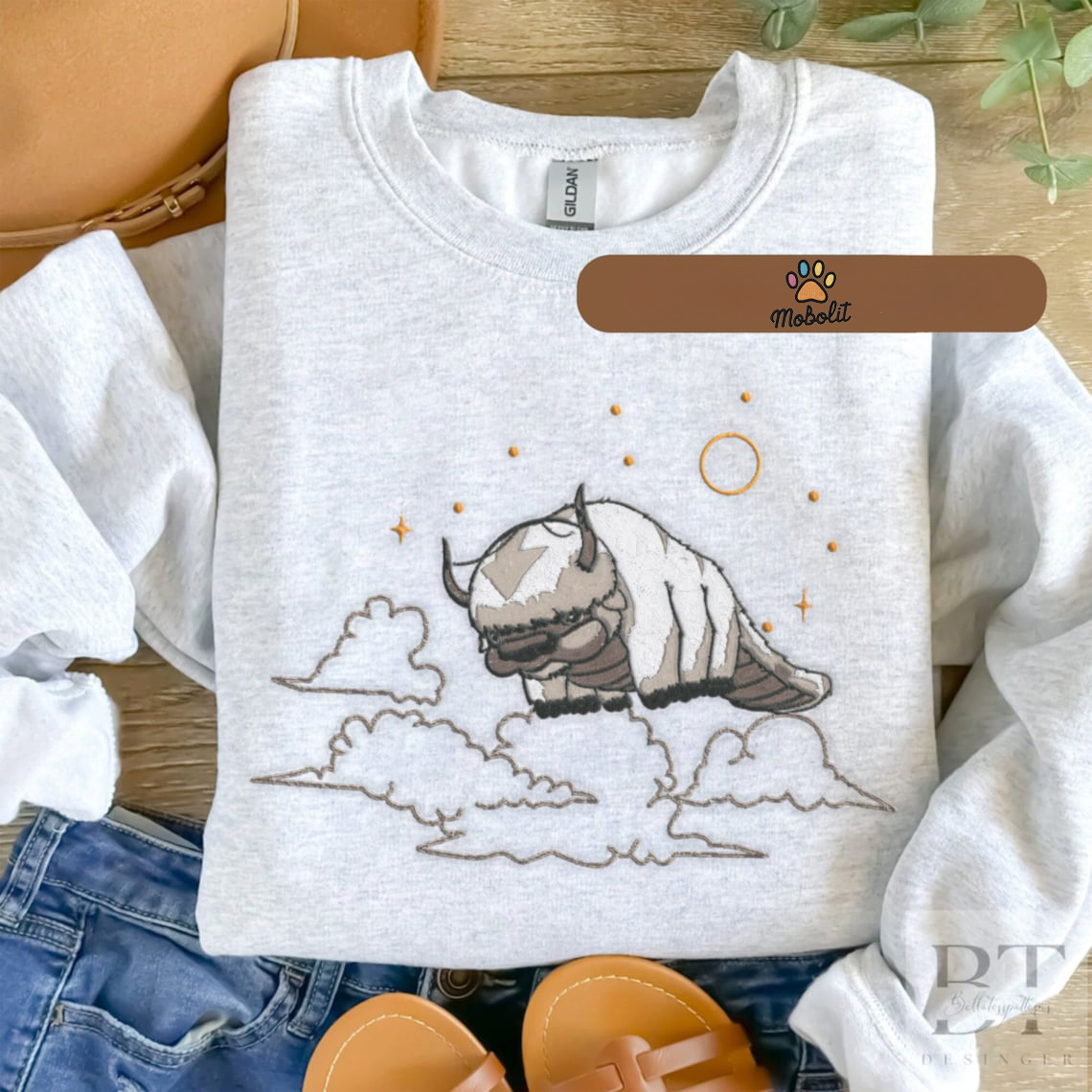 Sky Bison Hoodie Embroidered Shirt Appa Baby Tee Anime Yip Yip