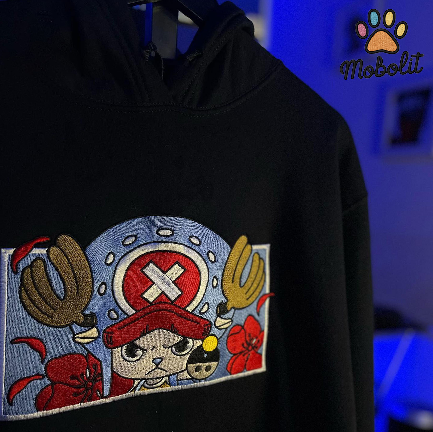 Anime One Piece Tony Tony Chopper  Embroidered Sweatshirt Tshirt Hoodie For Fan