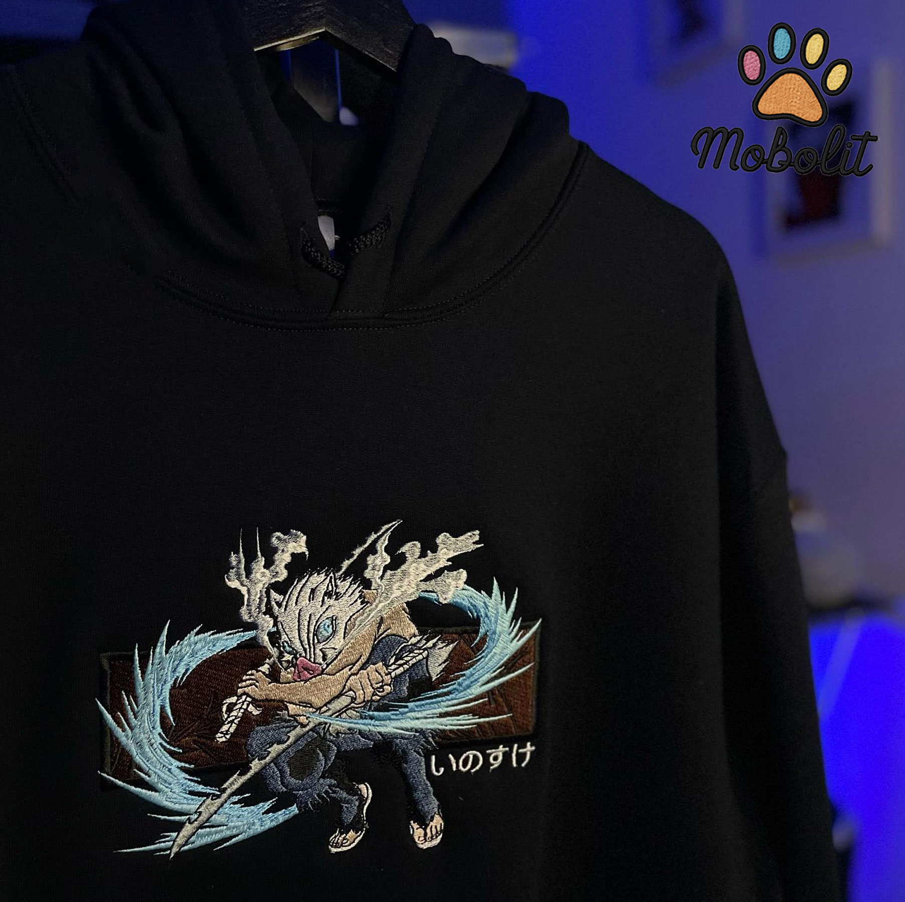 Anime Inosuke Hashibira Demon slayer Kimetsu no Yaiba  Embroidered Sweatshirt Tshirt Hoodie For Fan