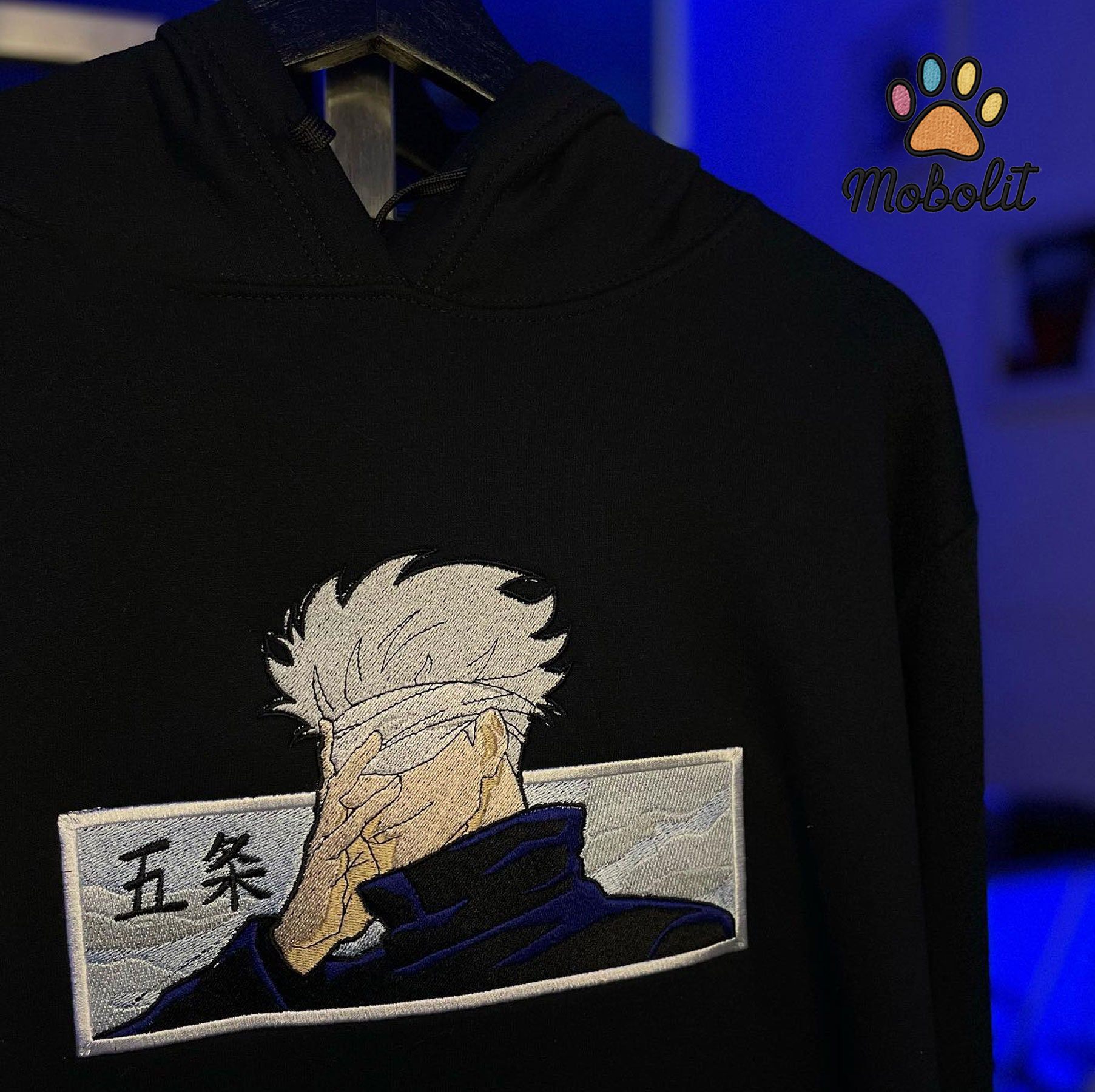 Anime Satoru Gojo Jujutsu Kaisen Manga Embroidered Sweatshirt Tshirt Hoodie For Fan