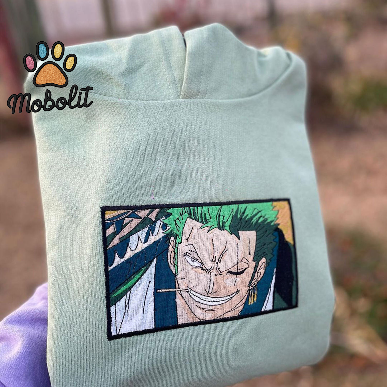 Anime  Zoro Roronoa Zoro Pirate Hunter One Piece  Embroidered Sweatshirt Tshirt Hoodie For Fan