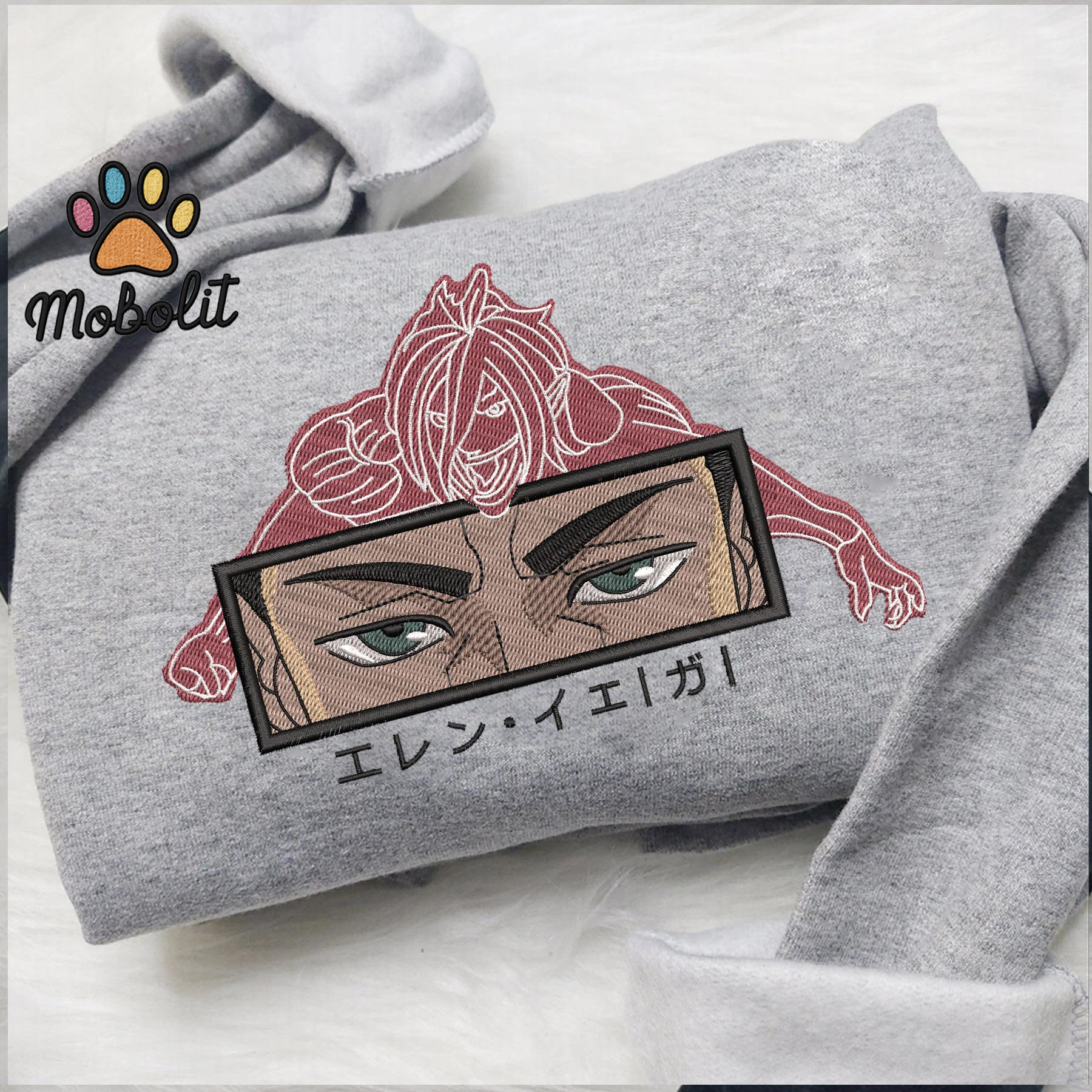 Anime Eren Yeager Attack on Titan Embroidered Sweatshirt Tshirt Hoodie For Fan