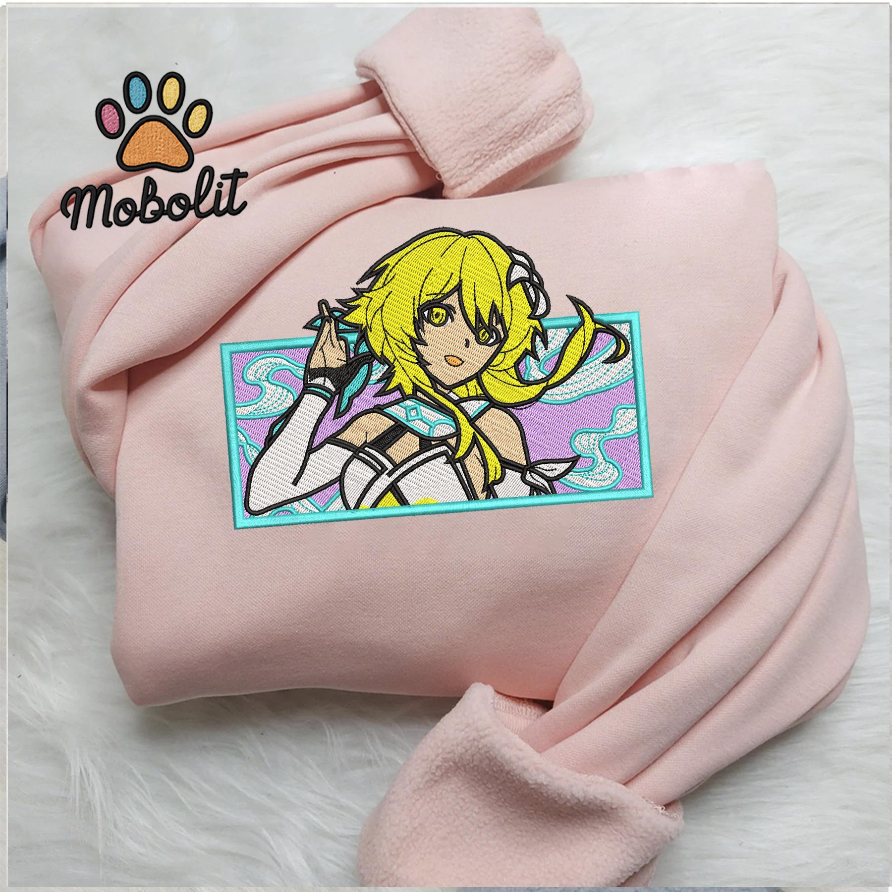 Anime Genshin Impact Lumine Embroidered Sweatshirt Tshirt Hoodie For Fan