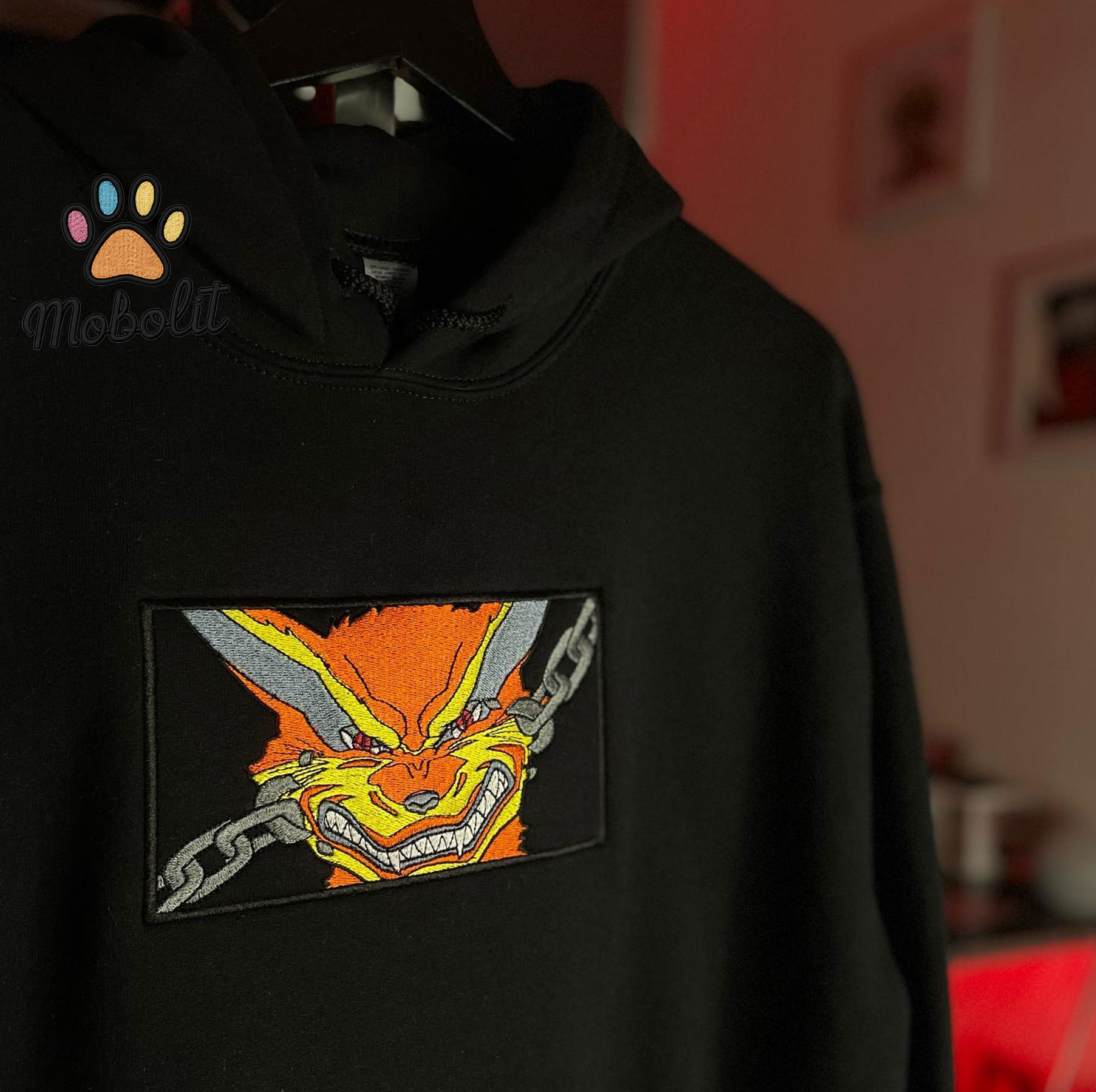 Anime Naruto Orange Embroidered Sweatshirt Tshirt Hoodie For Fan