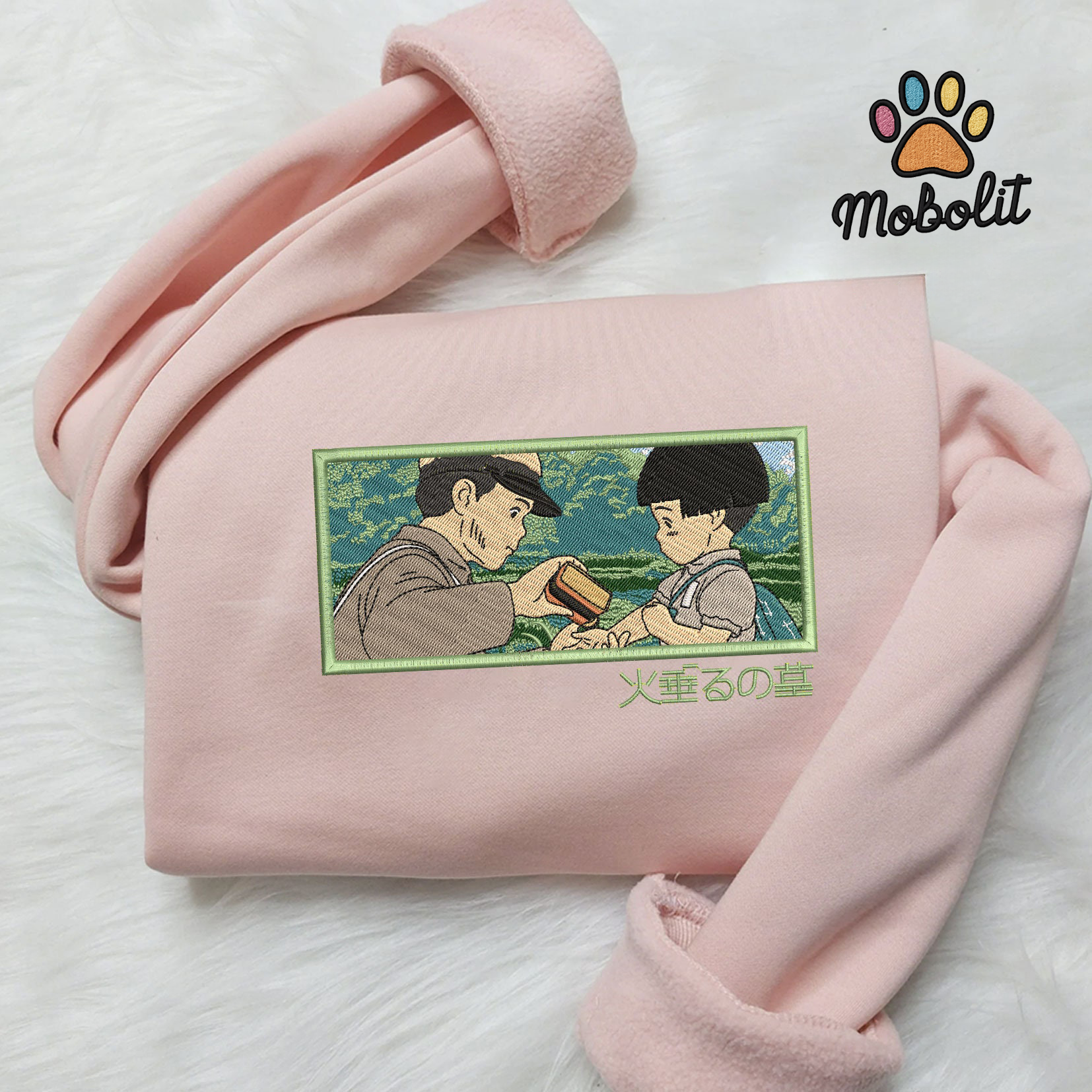 Anime Lover Seita and Setsuko Grave of the Fireflies Seita Yokokawa Setsuko Yokokawa Embroidered, Embroidery Sweatshirt Tshirt Hoodie For Fan Gift For Her Him