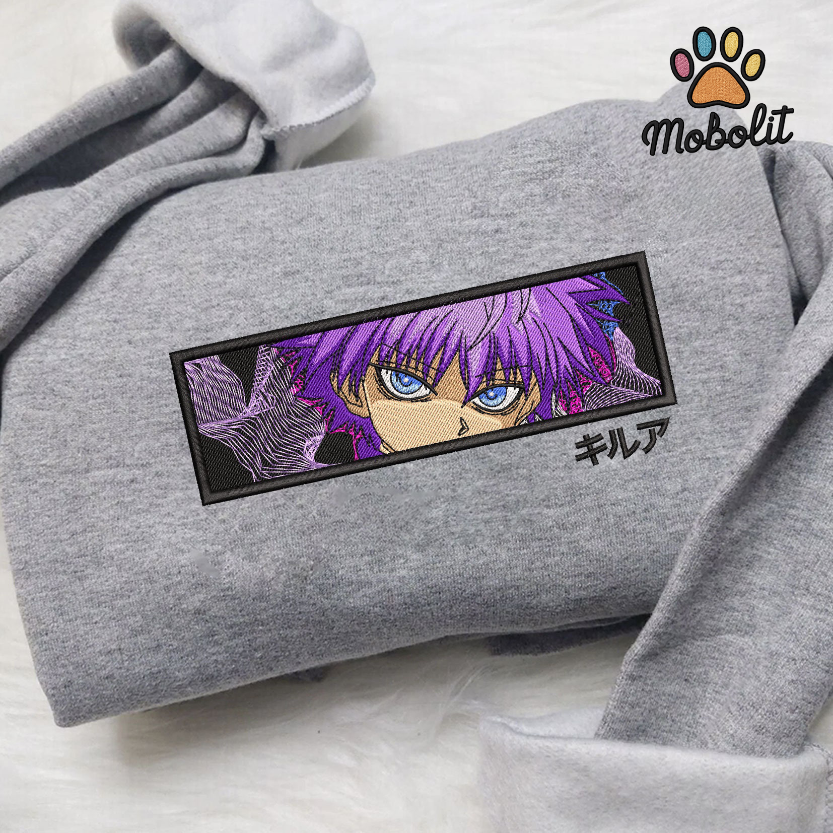 Anime Killua Zoldyck Hunter ? Hunter Heroes Lover Embroidered, Embroidery Sweatshirt Tshirt Hoodie For Fan Gift For Her, Gift For Him