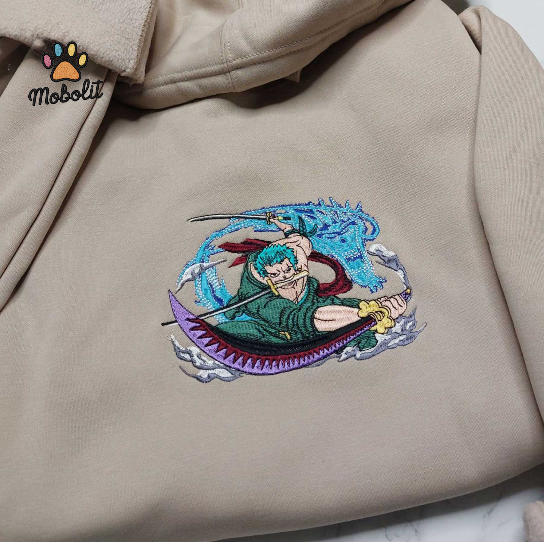 Roronoa Zoro Pirate Hunter One Piece Anime Lover Sweatshirt, Embroidered, Embroidery Sweatshirt Tshirt Hoodie For Fan Gift For Her, Gift For Him