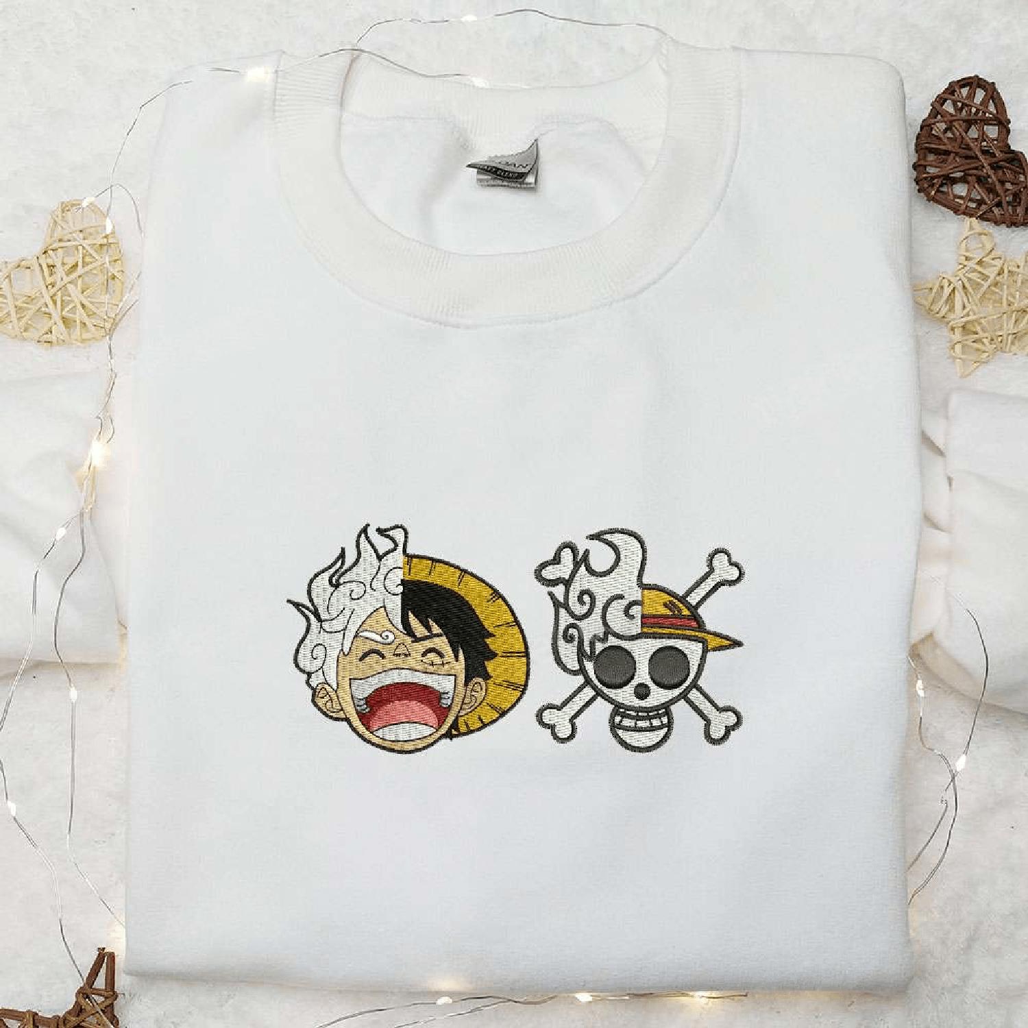 Luffy Straw Hat Crew One Piece Anime  Gift Idea Hoodie Tshirt Embroidered Sweatshirt For Fan