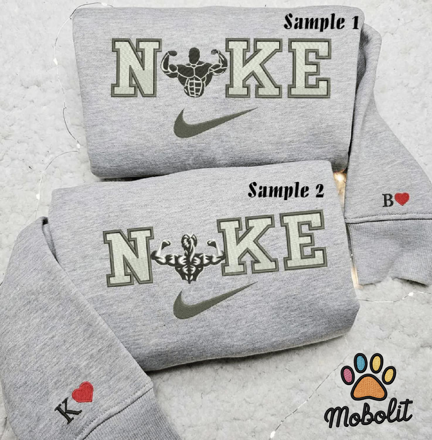 Bodybuilder Man And Woman x NK1 Couple  Shirt, Valentine Custom Name Couple Matching Hoodie Tshirt Embroidered Sweatshirt For Fan