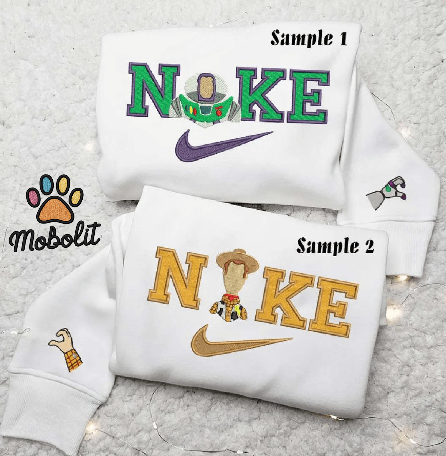 Buzz Lightyear And Woody x NK1 Couple  Shirt, Disney Toys Story Valentine Custom Name Couple Embroidered Sweatshirt For Fan