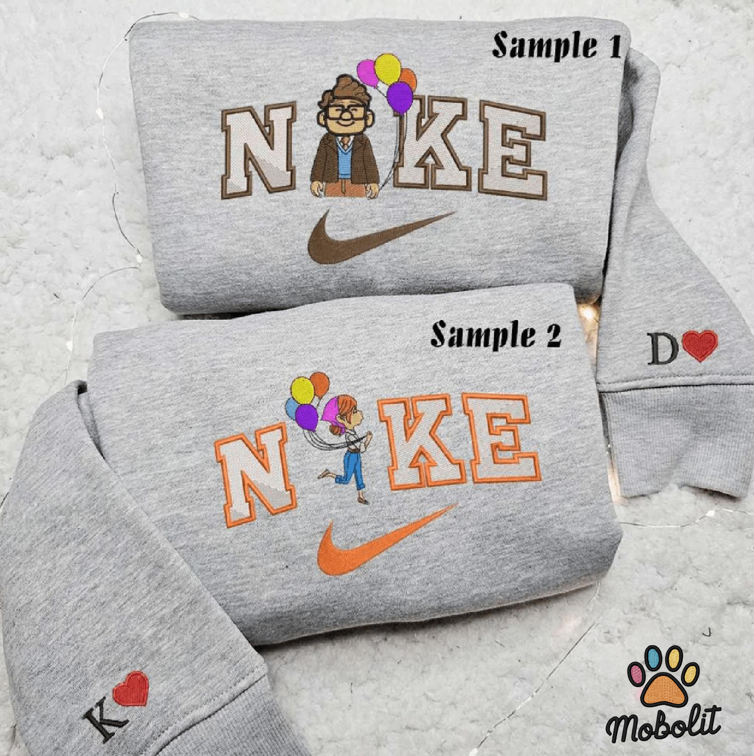 Carl And Ellie x NK1 Couple  Shirt, Disney Pixar Up  Hoodie,  Valentine Custom Name Couple Matching Hoodie Tshirt Embroidered Sweatshirt For Fan