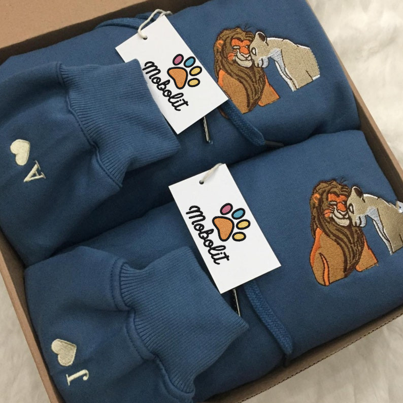 Simba X Nala Lion King Disney Couple Embroidered T-shirt Hoodie Sweatshirt