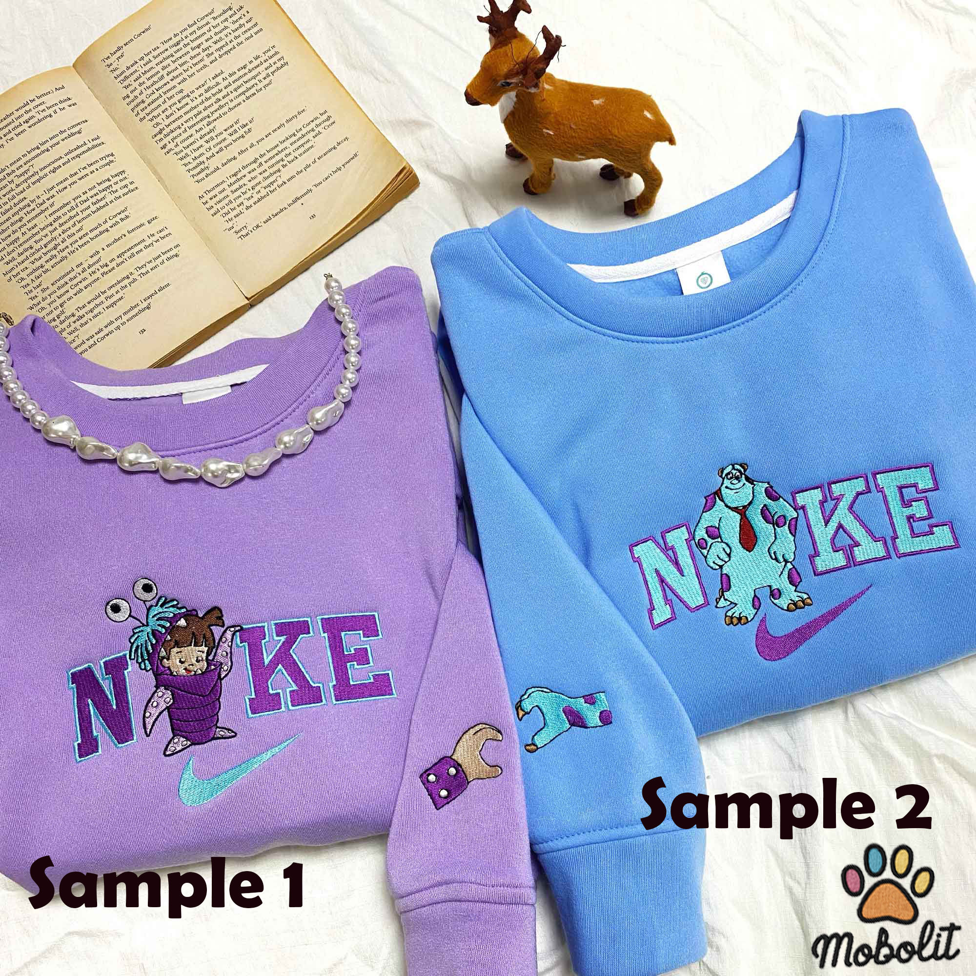 Sully and Boo Couple cute x NK1 Embroidered Sweatshirt/Tshirt/Hoodie Ver2