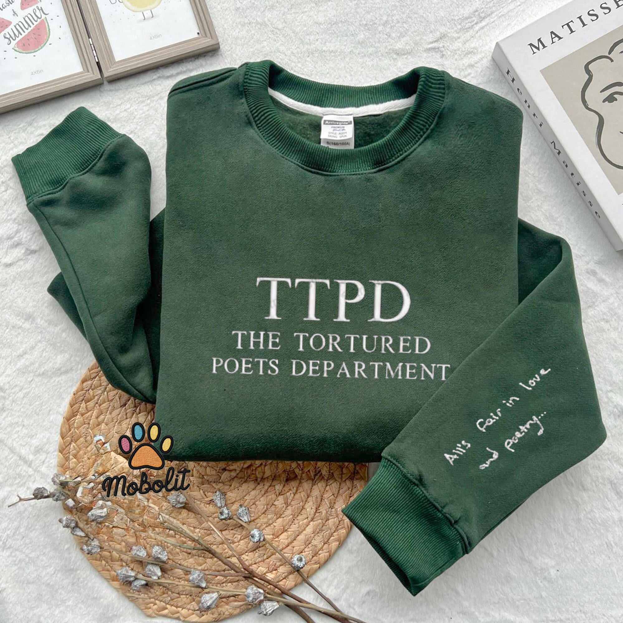 The Tortured Poets Department TS Swiftie  New Album Gift Embroidered Sweatshirt Tshirt Hoodie For Fan