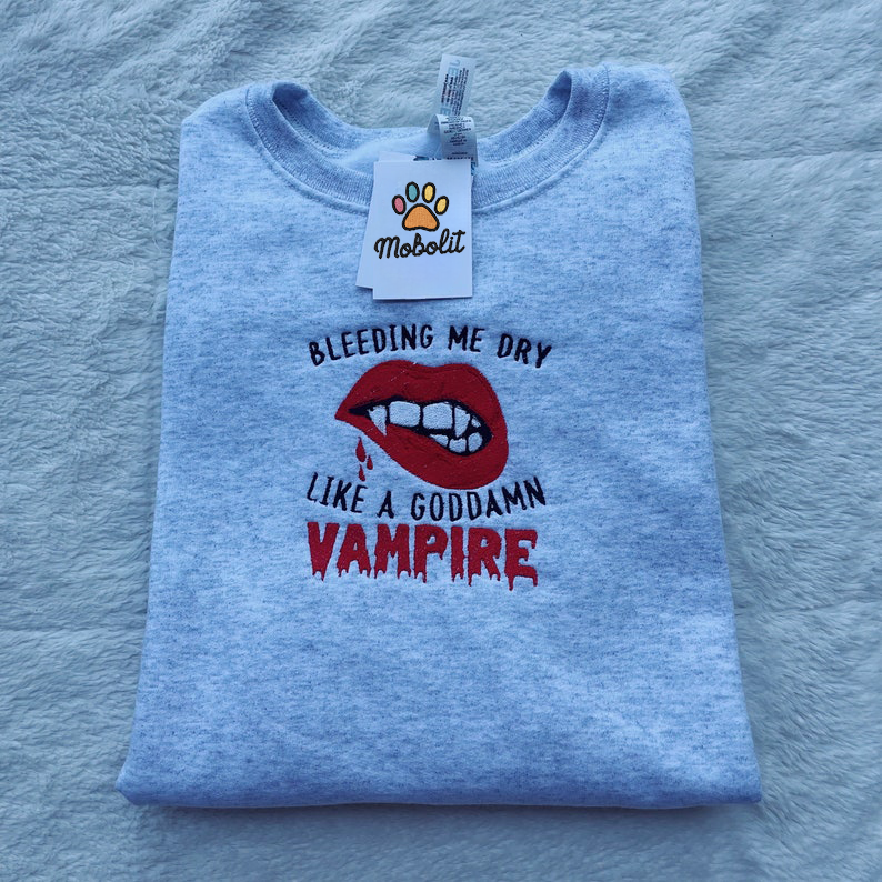 Oliviaa RodriG0 Bleeding me dry  like a goddamn vampire 2024 The Guts World Purple Embroidered  Embroidery Sweatshirt Tshirt Hoodie For Fan