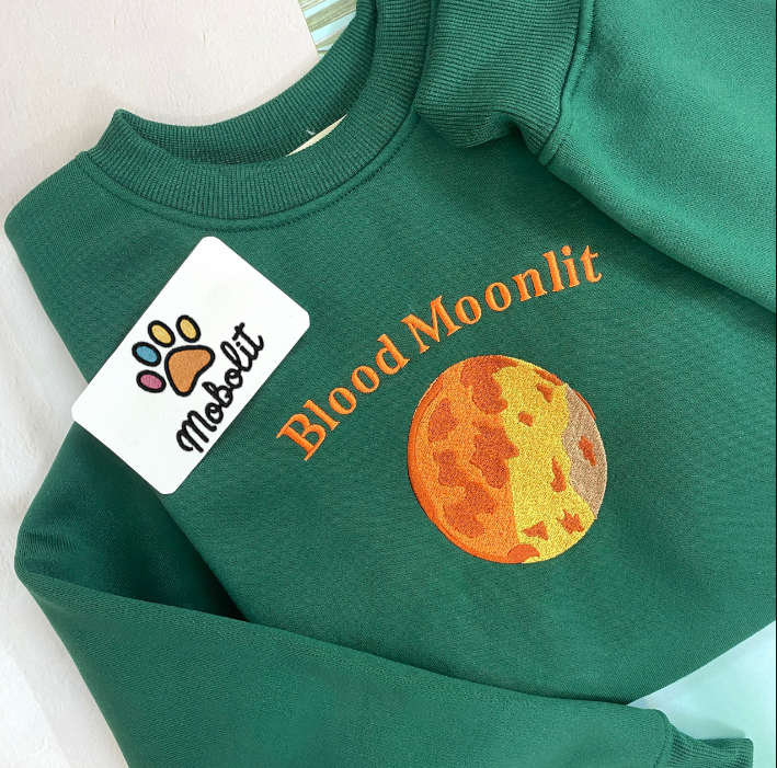 Blood Moonlit Embroidered Shirt  TS Swiftie Swiftie Fan Gifts