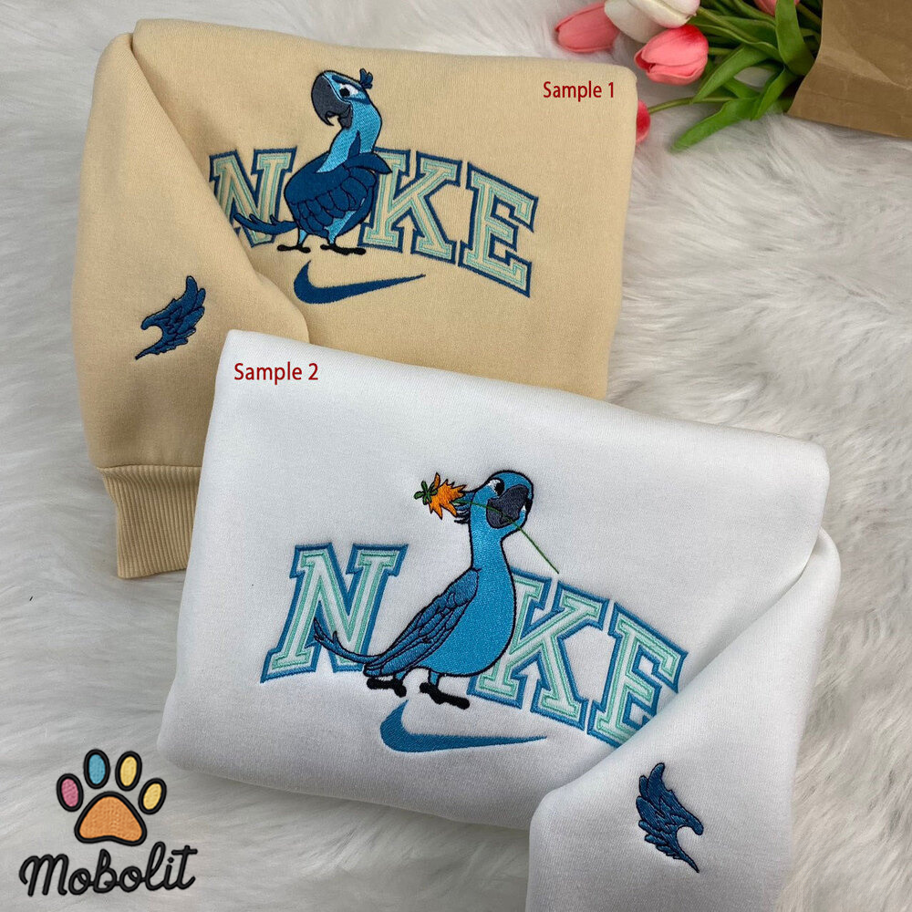 Cute Rio Movie Blu And Jewel Couple x NK1 Embroidered Sweatshirt/Tshirt/Hoodie, Embroidery Matching, Personalized Gifts For Him