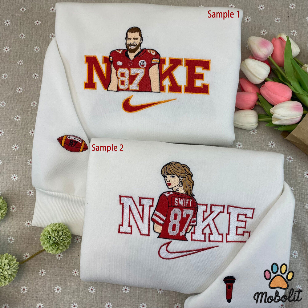 Cute TS Swiftie And Travis Kelce Couple TS Swiftie x NK1 Embroidered Sweatshirt/Tshirt/Hoodie