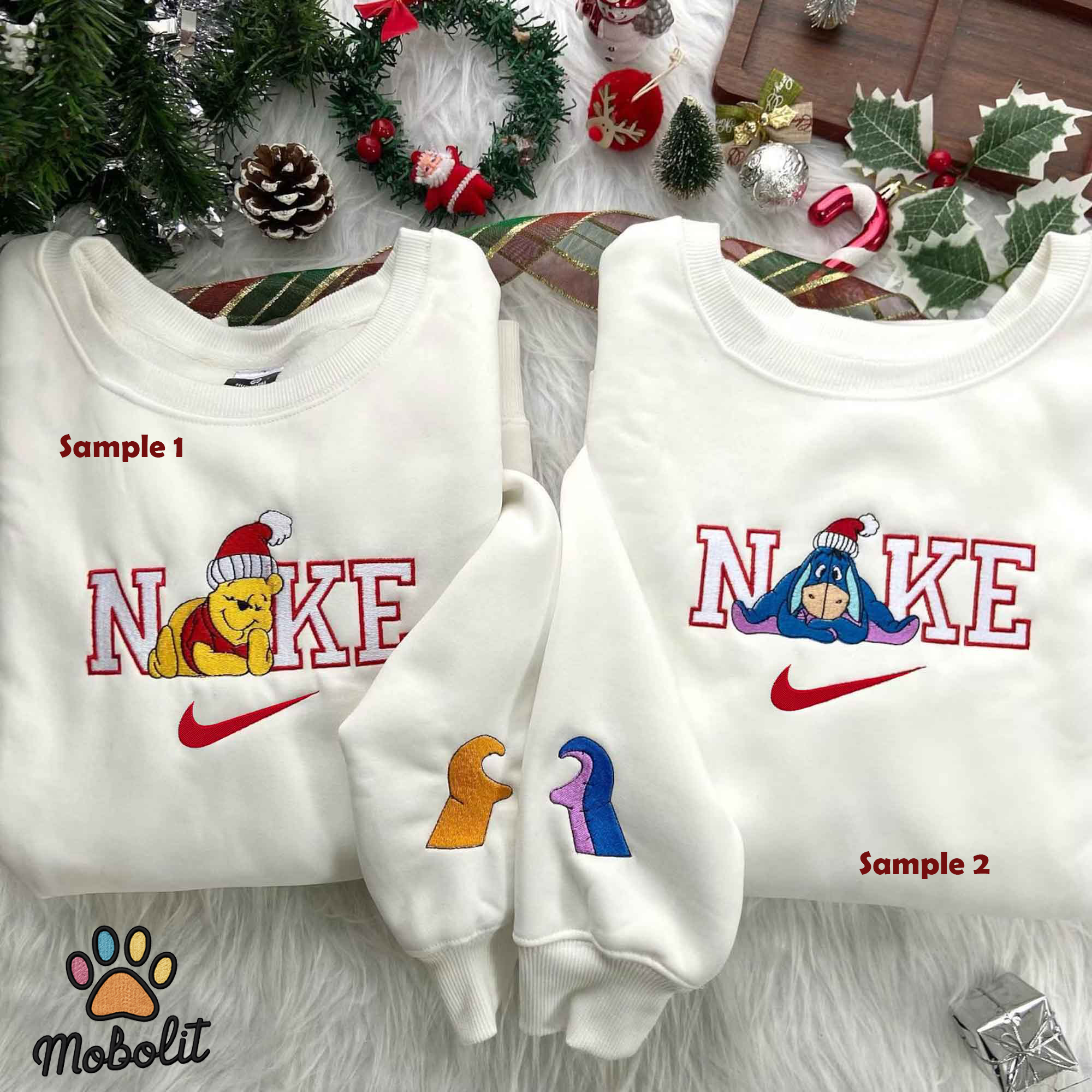 Winnie the Pooh And Eeyore Christmas x NK1 Embroidered Sweatshirt/Tshirt/Hoodie