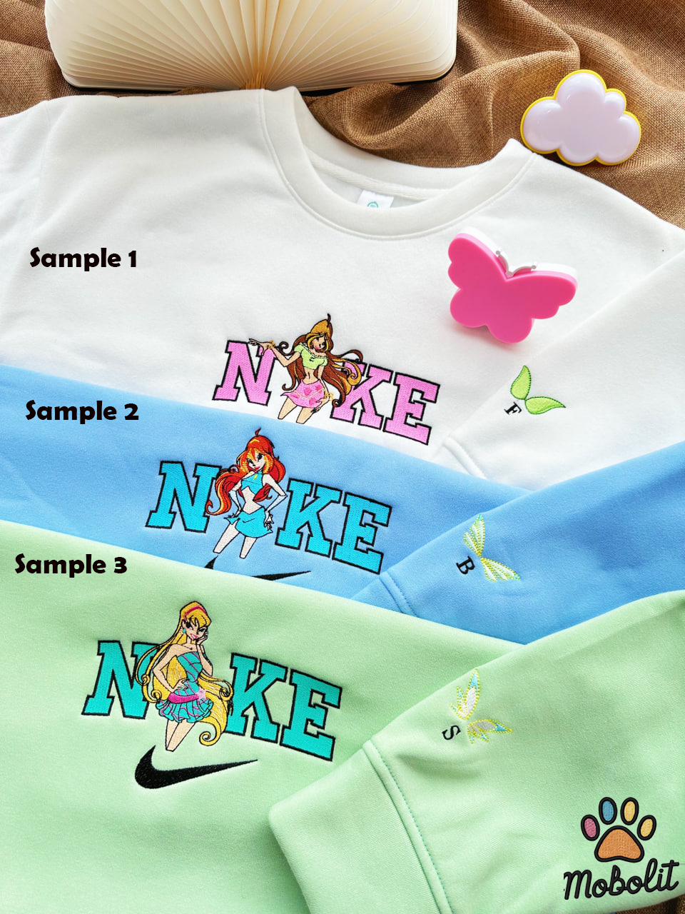 Winx Club x NK1 Embroidered Sweatshirt/Tshirt/Hoodie Gift for Musa Tecna Aisha Roxy Fans Shirt