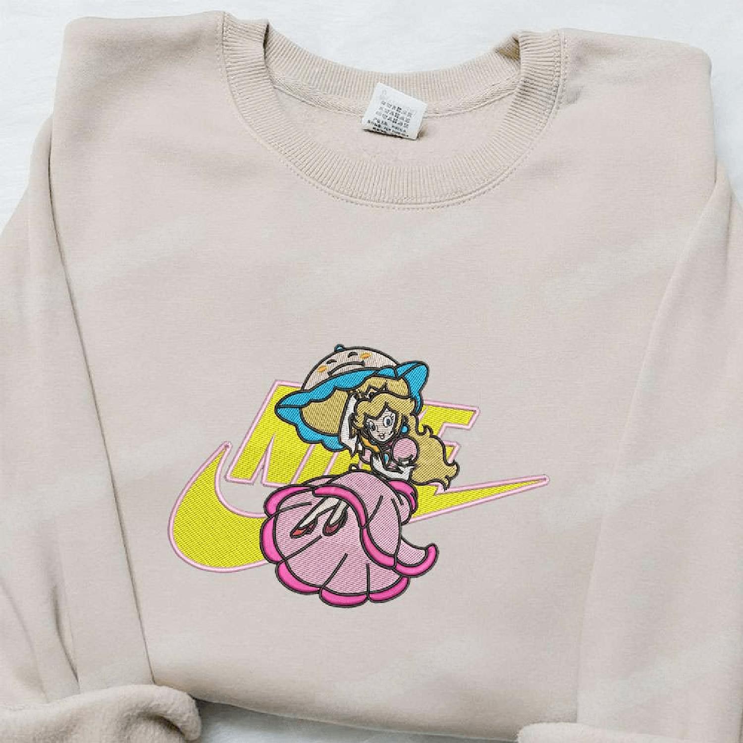 Princess Peach Super Mario Hoodie Tshirt Embroidered Sweatshirt For Fan